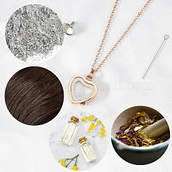 1 pezzo di collana con ciondolo a forma di cuore in acciaio inossidabile per urna portacenere&nbsp;NJEW-CN0001-17RG