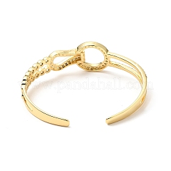 Bracciale rigido aperto con nodo di zirconi cubici trasparenti&nbsp;BJEW-J165-14G