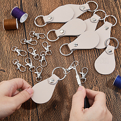 DIY-Schlüsselanhänger-Sets aus tropfenförmigem PU-Leder&nbsp;DIY-FH0007-82