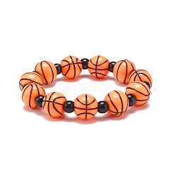 Stretch-Armband mit Sportmotiven aus Acrylperlen für Kinder&nbsp;BJEW-JB08550