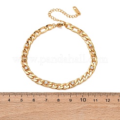 Bracelets à maillons gourmette en acier inoxydable 304 ornés de strass pour femmes&nbsp;BJEW-L721-01G