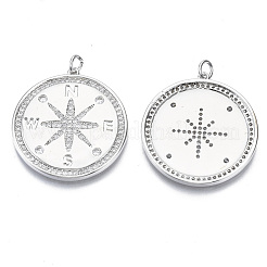 Pendentifs avec zircon cubiques à micro-pavés en laiton&nbsp;ZIRC-S061-169P-NF