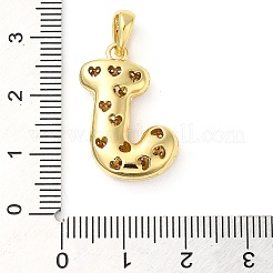 Pendentifs avec zircon cubiques à micro-pavés en laiton&nbsp;KK-E061-03G-10