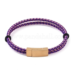 Armreifen aus gedrehtem Edelstahl&nbsp;BJEW-A009-09G
