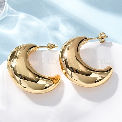 Pendientes de botón de acero inoxidable Moon 304&nbsp;EJEW-A125-22G