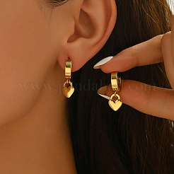 Elegantes pendientes de aro con forma de corazón de acero inoxidable&nbsp;IX4549