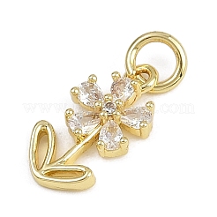 Micro fiore ottone spianare fascino zirconi&nbsp;KK-Z123-17G