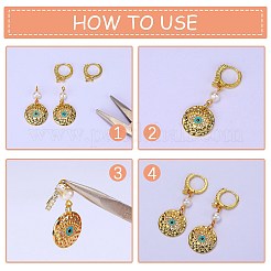 10 piezas de latón micro pavé claro circonio cúbico pendientes de aro fornituras&nbsp;ZIRC-SZ0005-14