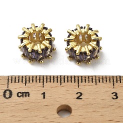 Messing Mikro ebnen Zirkonia European Beads&nbsp;KK-B142-13C-02G