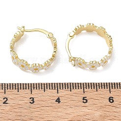 Boucles d'oreilles créoles en laiton émaillé pour femme&nbsp;EJEW-A167-27B-01
