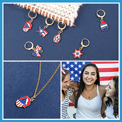 12 pz 6 stile america stile lega smaltata star charms produttori di punti di chiusura&nbsp;HJEW-PH01588