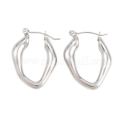 Boucles d'oreilles créoles en acier inoxydable 304 avec pépites creuses&nbsp;EJEW-P345-05P
