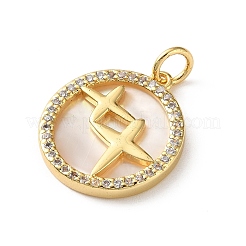 Pendentifs en laiton zircon cubique transparent&nbsp;CU-CBA03AF-06B-G