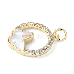 Pendenti in ottone con micro pavè di zirconi e vetro&nbsp;KK-F892-50G-01