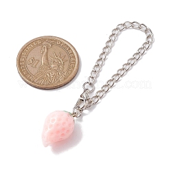 Décorations pendentifs en résine opaque fraise&nbsp;HJEW-JM01864-02