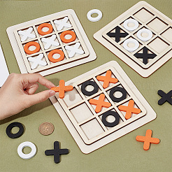 3 Satz Tic Tac Toe-Brettspiel aus Holz in 3 Farben&nbsp;AJEW-NB0005-35