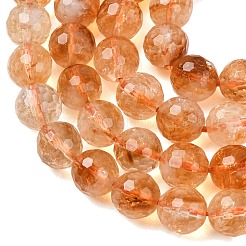 Cuentas naturales de citrino hebras&nbsp;GG-CBA59DD-C02-8mm