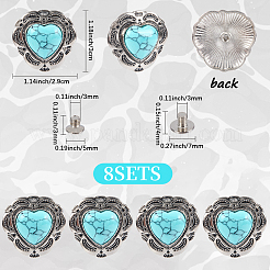 8 sachet de rivets décoratifs en alliage&nbsp;BUTT-CP0001-21