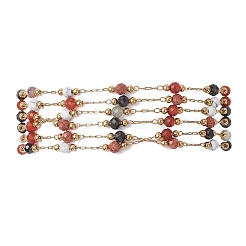 Mehrsträngige Gliederarmbänder aus Edelstahl 304 mit Edelsteinen für Damen&nbsp;BJEW-JB12985