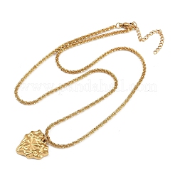 304 Edelstahl Herzanhänger flache Paillettenkette Doppelschicht Halsketten für Damen&nbsp;NJEW-F343-03G