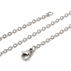 12 Stück 2.4 mm 304 Edelstahl strukturierte Kabelkette Halskette für Damen und Herren&nbsp;NJEW-H093-18P-02