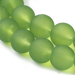 Brins de perles de verre transparentes avec peinture à cuisson&nbsp;GLAA-S031-4mm-34