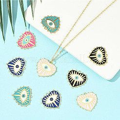 10 pièces 5 couleurs pendentifs en émail d'alliage de placage de rack&nbsp;ENAM-YW0008-18