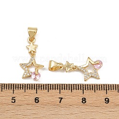 Pendentifs avec zircon cubiques à micro-pavés en laiton&nbsp;KK-C132-08G