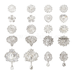 10 stücke 10 arten blume & herz & teardrop kristall strass broschen set&nbsp;JEWB-BY0001-04