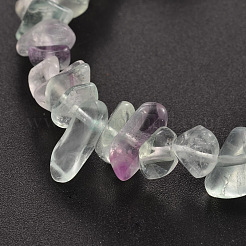 Chips di braccialetti elasticizzati in fluorite naturale&nbsp;X-BJEW-JB01826-01
