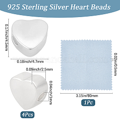4 Stück 925 Sterlingsilberperlen&nbsp;STER-BBC0009-13