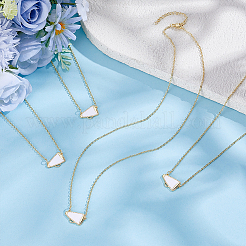 4 collana con ciondolo a forma di tromba in ottone smaltato per donna&nbsp;NJEW-PH0001-58G