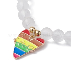 Set di braccialetti elasticizzati con perline rotonde di vetro e ematite sintetica da 2 pz 2 stili&nbsp;BJEW-JB10051-03