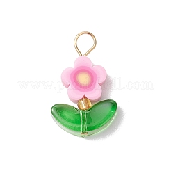 Handgefertigte Anhänger aus Fimo-Perlen mit Blumendruck&nbsp;PALLOY-MZ00803-02
