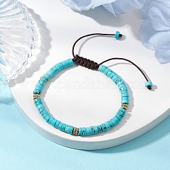 Natürliche geflochtene Perlenarmbänder aus Howlith&nbsp;BJEW-JB11114-01