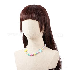 Blume undurchsichtige Acryl-Stretch-Kindhalsketten&nbsp;NJEW-JN03973