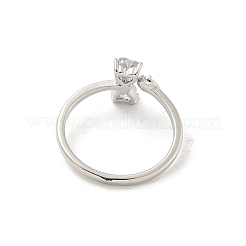 Impostazioni per anello polsino aperto in ottone con zirconi cubici trasparenti&nbsp;KK-G518-10P-06