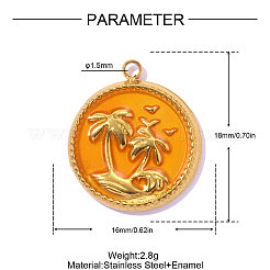 304 Edelstahl-Emaille-Anhänger&nbsp;OY016-96G-1