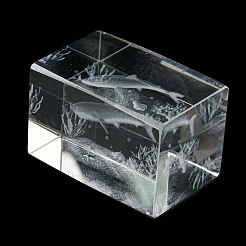 Figurine en verre animal gravé au laser 3d&nbsp;LS-DJEW-R013-01B