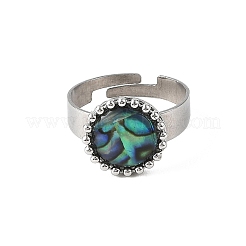 Anillos de concha de paua para mujer&nbsp;RJEW-JR01101-02