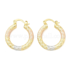 Pendientes de aro de latón de dos tonos&nbsp;EJEW-B117-06C-M