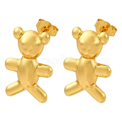 Pendientes de latón con forma de oso&nbsp;EJEW-D322-04G