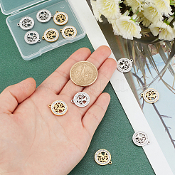 12 pendentif en acier inoxydable 201 de 2 couleurs&nbsp;STAS-UN0031-34