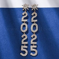 Orecchini vite prigioniera del rhinestone ottone&nbsp;EJEW-Q012-02G