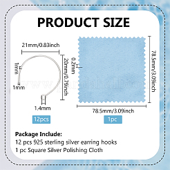925 in argento sterling orecchino ganci&nbsp;STER-BC0002-14B