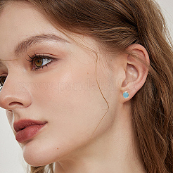 40 pièce de support de boucle d'oreille à tige en acier inoxydable 304&nbsp;DIY-SP0007-46D