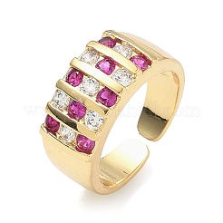 Messing Micro Pave Zirkonia Manschette offene Ringe&nbsp;RJEW-C158-04G