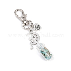 7 pièce de décoration de pendentif en pierre précieuse naturelle et synthétique et bouteille en verre&nbsp;HJEW-JM04167