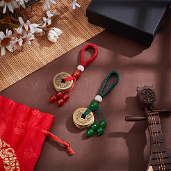 2 pièce de décoration pendentif en laiton&nbsp;HJEW-PH02208