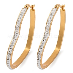 Orecchini a cerchio a forma di cuore in acciaio inossidabile 304&nbsp;EJEW-S242-01G-E